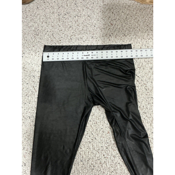 Woman’s Black Faux Leather Polyester Spandex Pants Xl - Picture 5 of 8